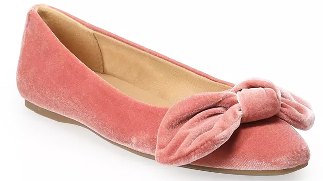 Lauren Conrad Nathalia Womens Velvet Bow Flats