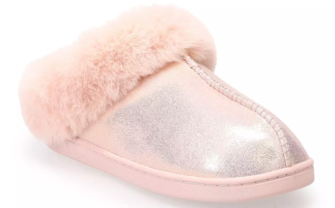 Lauren Conrad Womens Metallic Clog Slippers