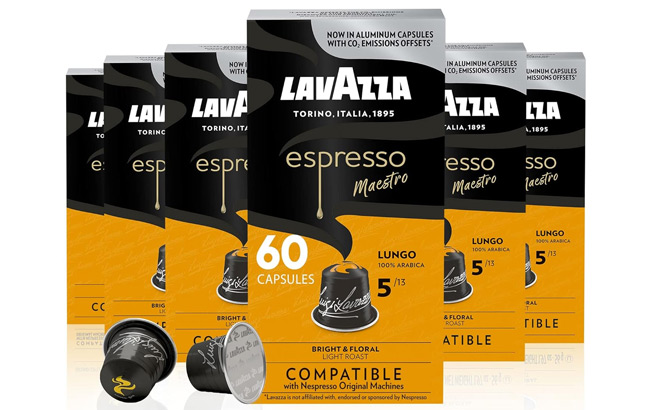 Lavazza 60 Count Espresso Lungo Light Roast Capsules