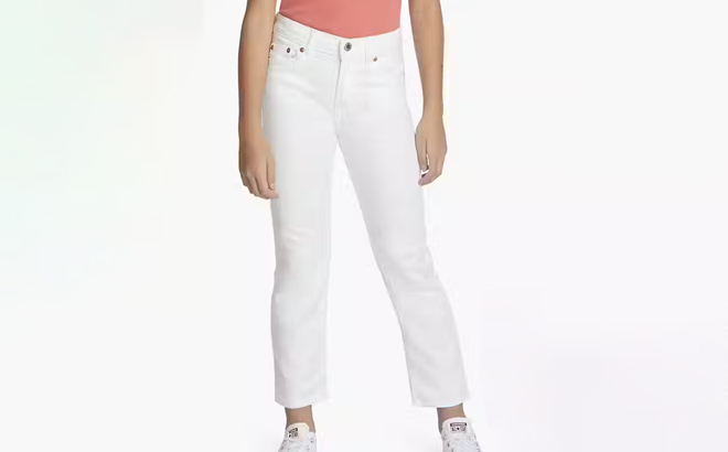 Levis Girls Jeans White Color