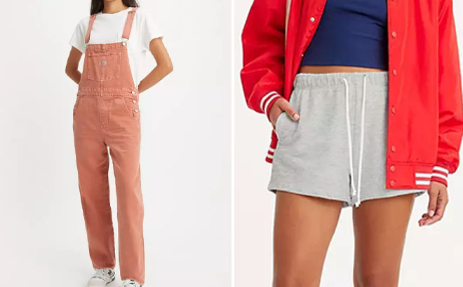 Levis Womens Overalls and Sweatshorts