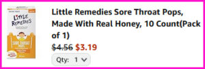 Little Remedies Sore Throat Pops Checkout Screen