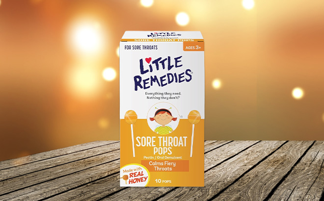 Little Remedies Sore Throat Pops With Honey on Table