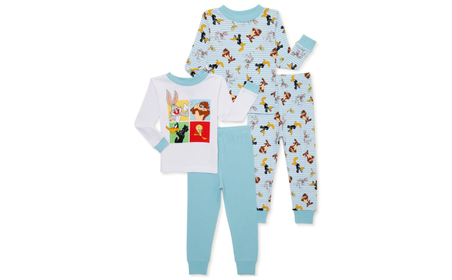 Looney Tunes Toddler Boys 4 Piece Pajama Set