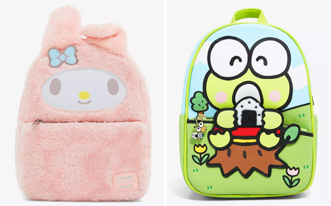 Loungefly My Melody Plush Mini Backpack and Her Universe Keroppi Onigiri Mini Backpack