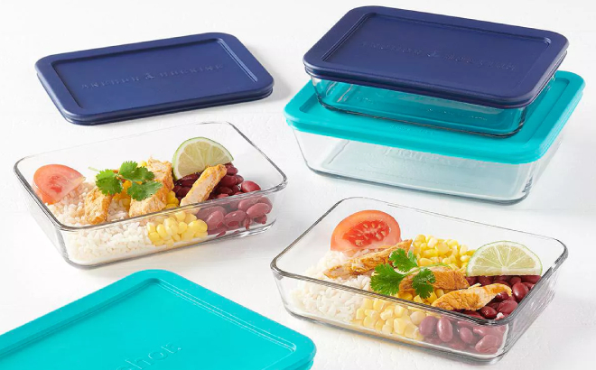 Meal Prepared Using Anchor Hocking Rectangular Food Storage Set