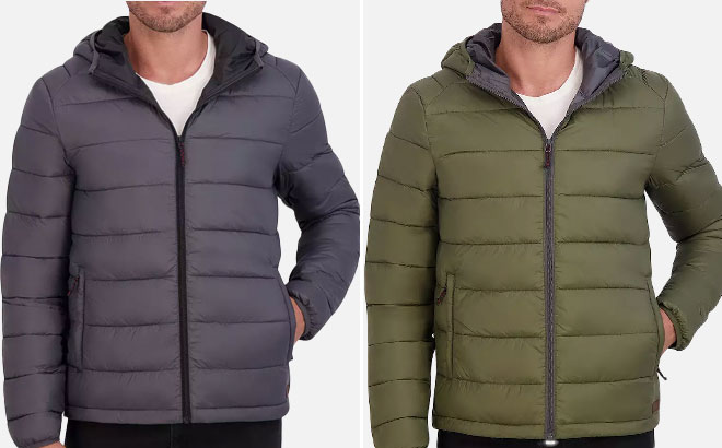 Men in Grey Puffer Jacket at Kohls 2