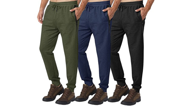 Mens 3 Pack Fleece Jogger Pants