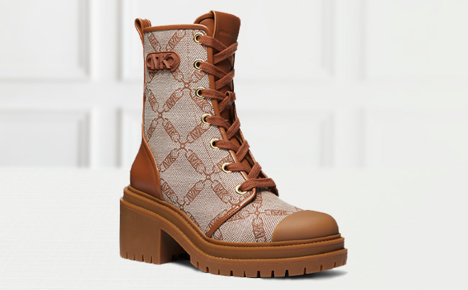 Michael Kors Hanley Empire Logo Jacquard Combat Boot