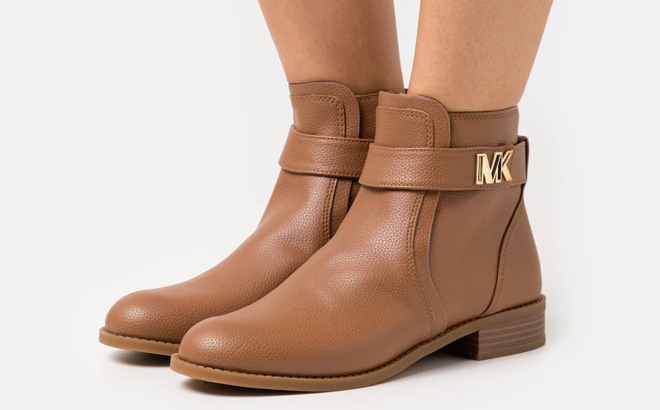 Michael Kors Jilly Faux Pebbled Leather Ankle Boots