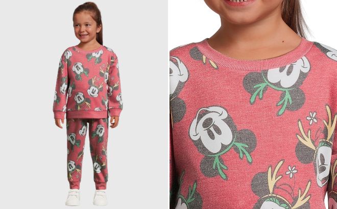 Mickey Mouse Toddler Holiday Pullover and Jogger Pants Outfit Set