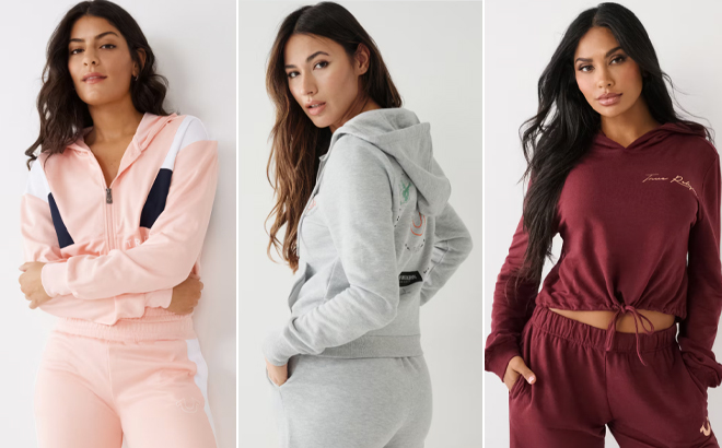 Models Wearing True Religion Hoodies in Three Colors