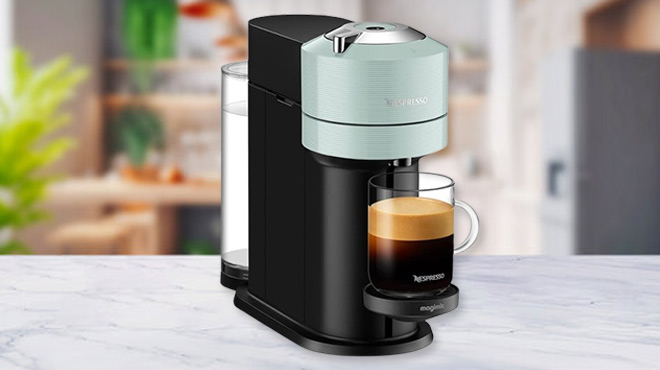 Nespresso Vertuo Next Coffee Machine on a Kitchen Countertop