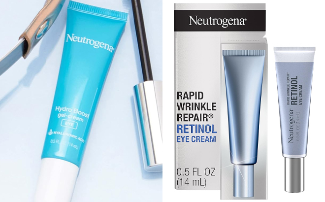 Neutrogena Hydro Boost Eye Cream and Neutrogena Rapid Wrinkle Repair Retinol Eye Cream