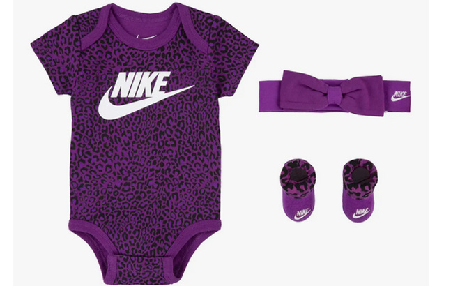 Nike Baby Mini 3 Piece Box Set in Purple