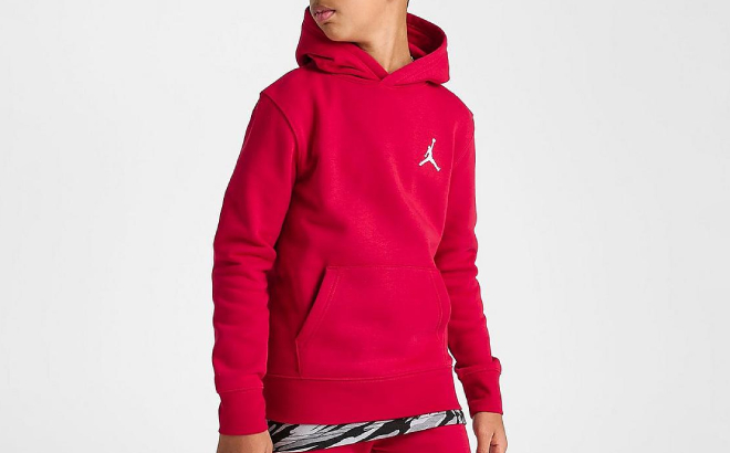 Nike Jordan MJ Essentials Kids Hoodie in University Red Color