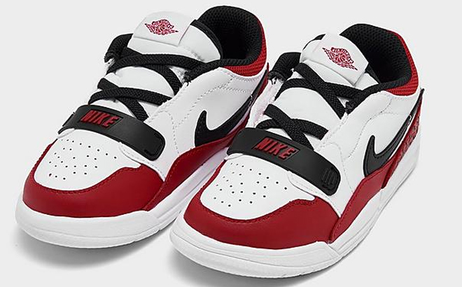 Nike Toddler Jordan Legacy 312 Low Off Court Shoes in Black Red and White