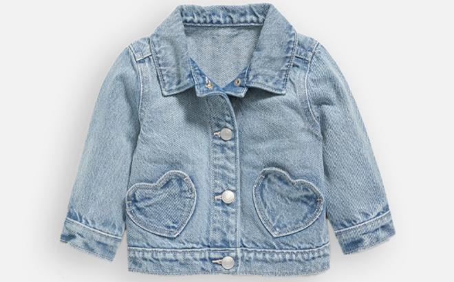 Old Navy Baby Unisex Heart Pocket Trucker Jean Jacket