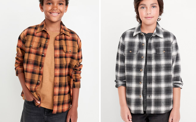 Old Navy Soft Brushed Flannel Pocket Shirt for Boys