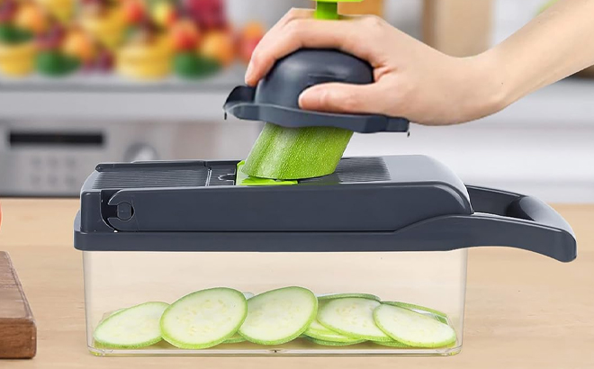 Person Using the Multifunctional Vegetable Chopper and Slicer