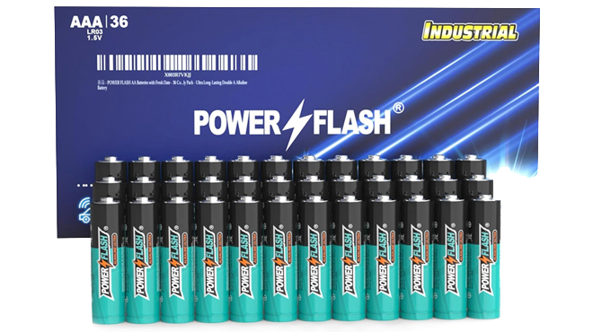 Power Flash Alkaline Batteries AAA 36 Pack