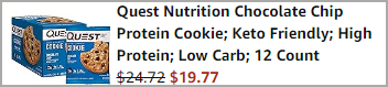 Quest Nutrition Chocolate Chip Low Carb Protein Cookie checkout screenshot