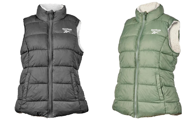 Reebok Womens Glacier Shield Reversible Sherpa Vest