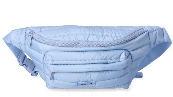 Reebok Womens Rylan Quilted Fanny Pack Blue Fog