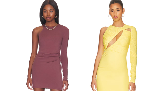 Revolve Nevada Mini Dress on the Left and Ilana Ruched Mini Dress on the Right