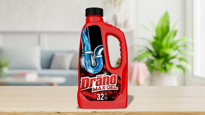 SC Johnson Drano Drain Clog Remover on a Table