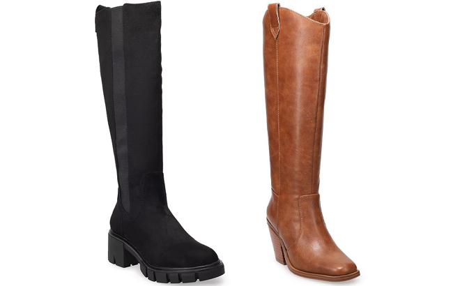 SO Yazminn Womens Knee High Boots and Tall Womens Western Boots