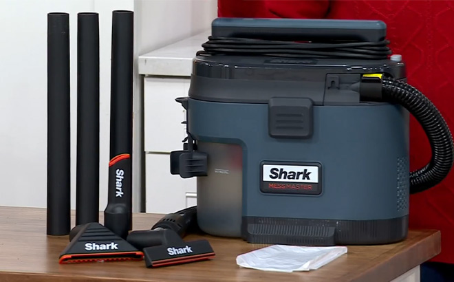 Shark Mess Master Portable Vacuum on the Table