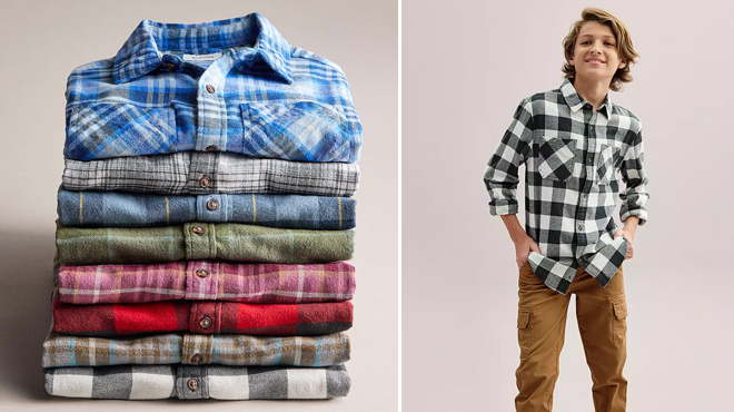 Sonoma Goods For Life Boys Flannel Shirts