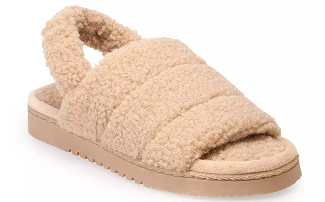 Sonoma Goods For Life Plush Sherpa Womens Slide Slippers