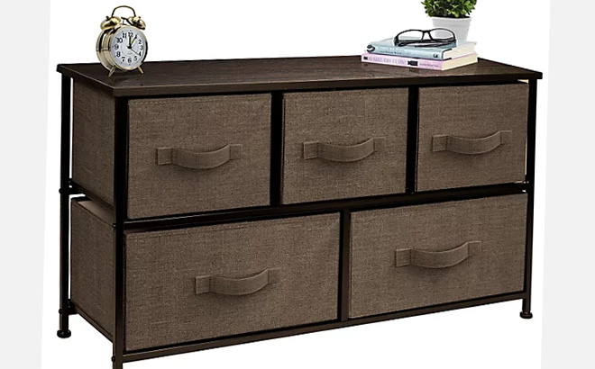 Sorbus Dresser with 5 Drawers in Brown