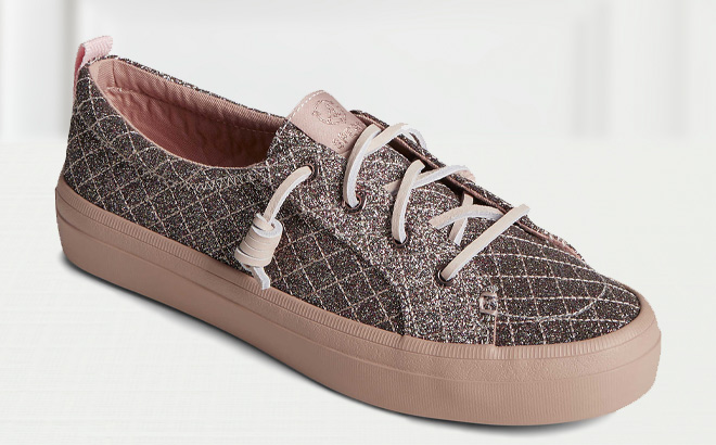 Sperry Womens Crest Quilted Shimmer Sneaker