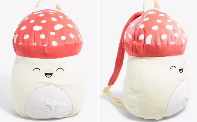 Squishmallows Malcolm Mushroom Plush Backpack