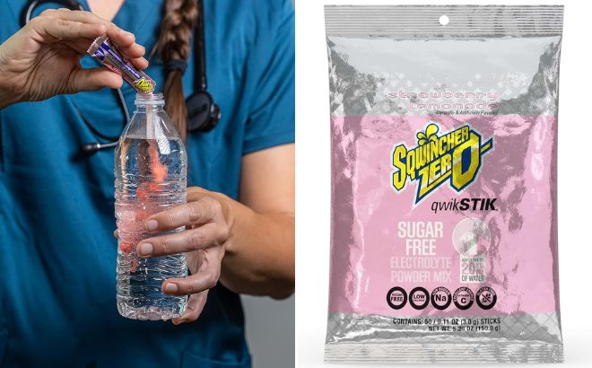 Sqwincher Zero Qwik Stik Sugar Free in Strawberry Lemonade Flavor