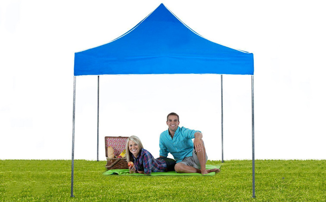 Stalwart Canopy Tent in Blue 10 x 10 Feet with a Couple