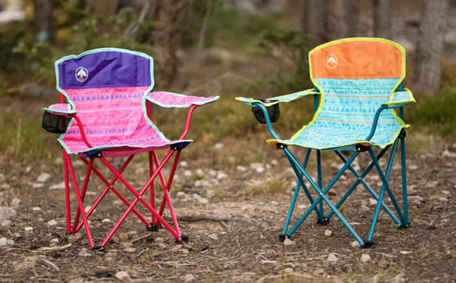 Two Coleman Kids Quad Chairs