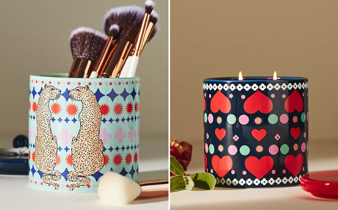 Two Maeve by Anthropologie Ceramic Candles