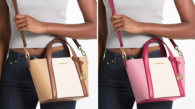 Two Michael Kors Pratt Small Color Block Tote Bags