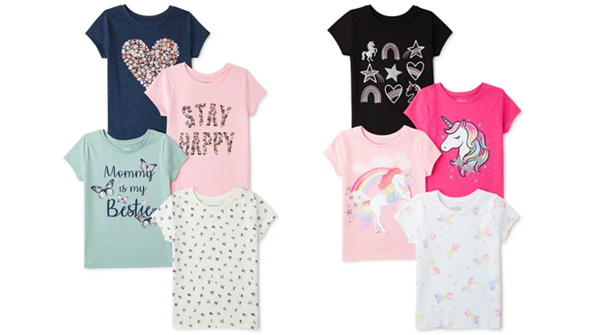 Two Sets of Garanimals Baby and Toddler Girls T Shirts