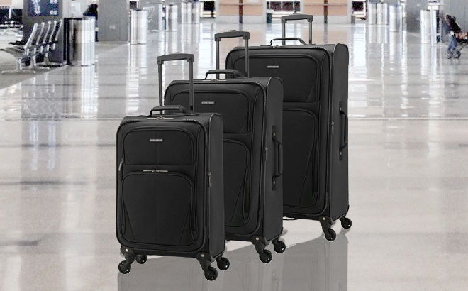 U S Traveler Aviron Bay Expandable Softside Spinner Wheels