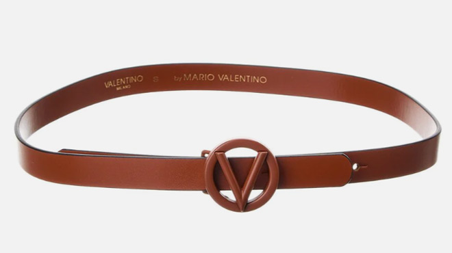 Valentino Baby Leather Belt Brown