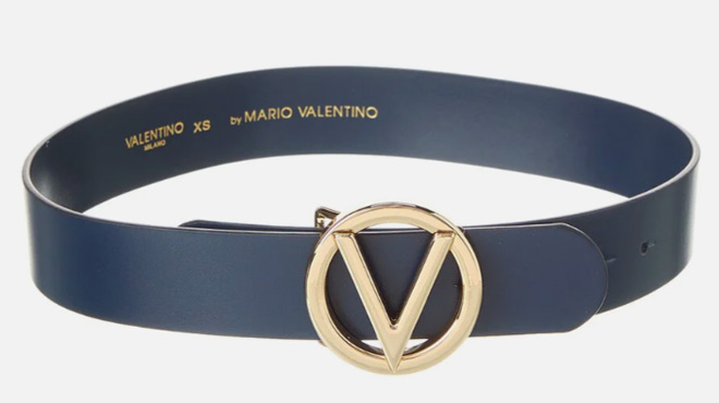 Valentino Giusy Leather Belt Blue color