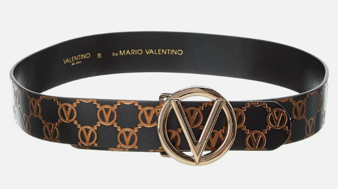 Valentino Giusy Monogram Leather Belt