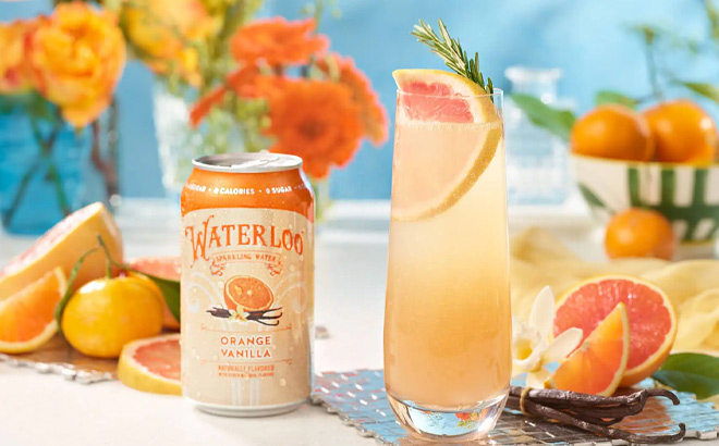 Waterloo Sparkling Water in Orange Vanilla Flavor