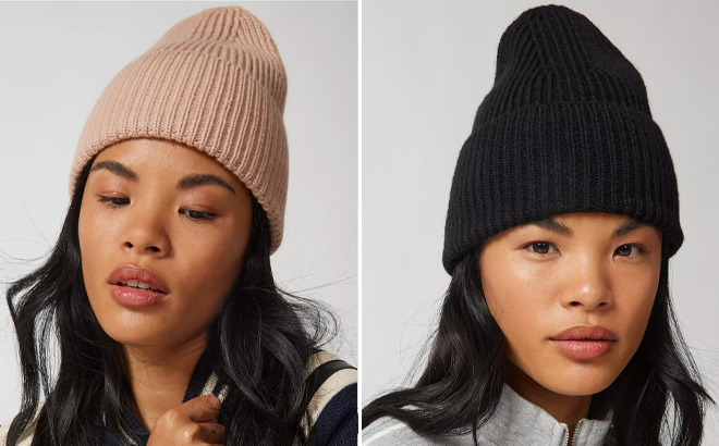 Women Wearing Urban Ourfitters Khloe Ribbed Beanies 1