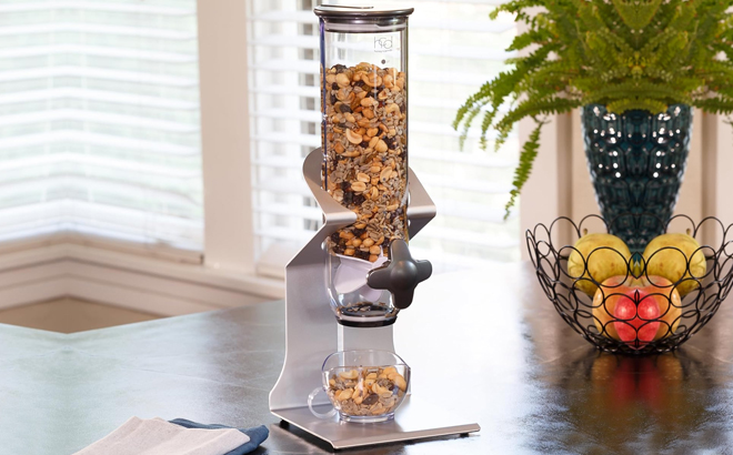 Zevro Indispensable SmartSpace Dry Food Dispenser on a Kitchen Countertop
